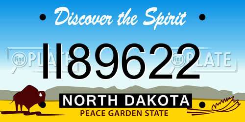 II89622 North Dakota License Plate