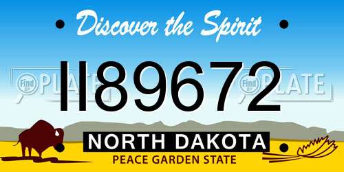II89672 North Dakota License Plate