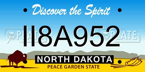 II8A952 North Dakota License Plate