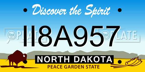 II8A957 North Dakota License Plate