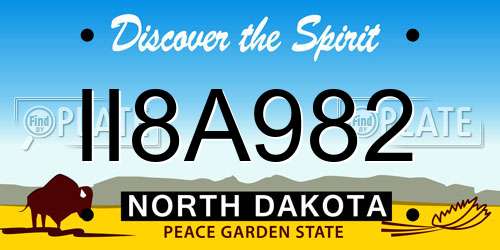 II8A982 North Dakota License Plate