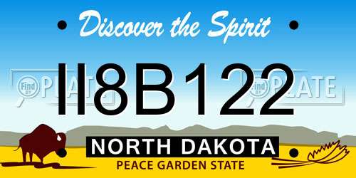 II8B122 North Dakota License Plate