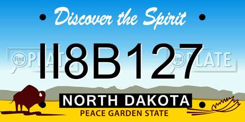 II8B127 North Dakota License Plate