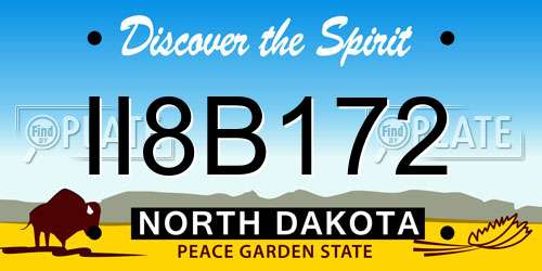 II8B172 North Dakota License Plate
