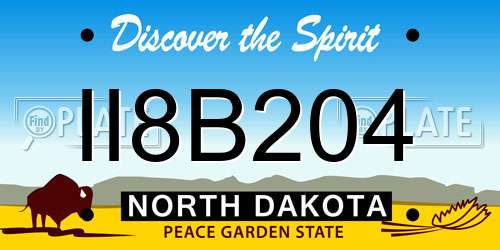 II8B204 North Dakota License Plate
