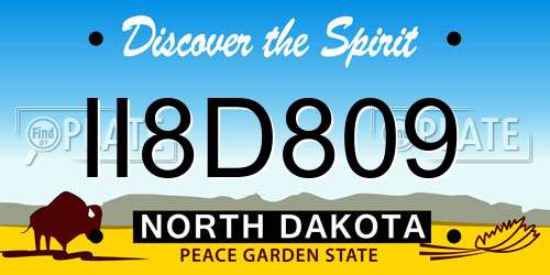 II8D809 North Dakota License Plate