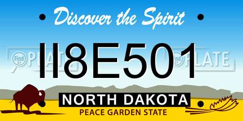 II8E501 North Dakota License Plate