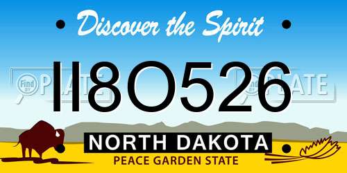 II8O526 North Dakota License Plate