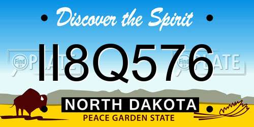 II8Q576 North Dakota License Plate