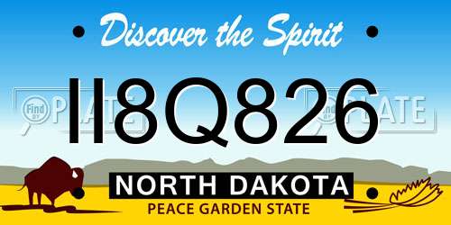 II8Q826 North Dakota License Plate
