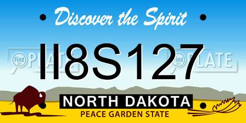II8S127 North Dakota License Plate
