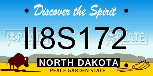 II8S172 North Dakota License Plate