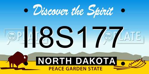 II8S177 North Dakota License Plate