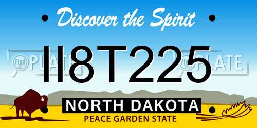II8T225 North Dakota License Plate