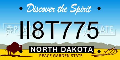 II8T775 North Dakota License Plate