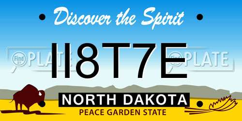 II8T7E North Dakota License Plate