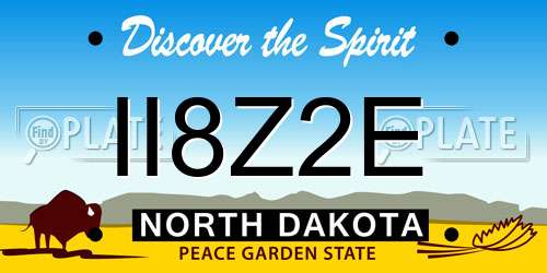 II8Z2E North Dakota License Plate