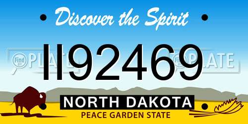 II92469 North Dakota License Plate