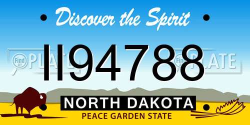 II94788 North Dakota License Plate