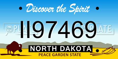 II97469 North Dakota License Plate