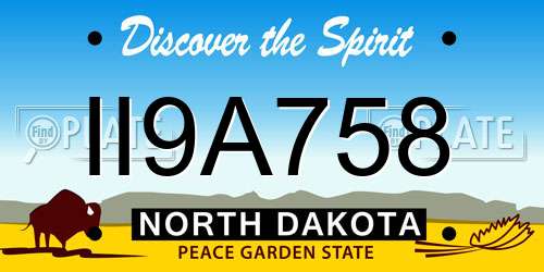 II9A758 North Dakota License Plate
