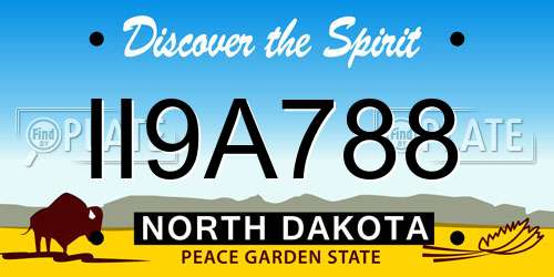II9A788 North Dakota License Plate