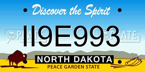II9E993 North Dakota License Plate
