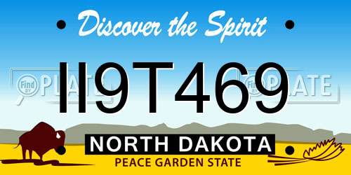 II9T469 North Dakota License Plate