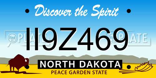II9Z469 North Dakota License Plate