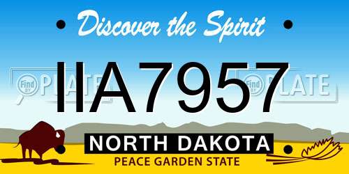IIA7957 North Dakota License Plate
