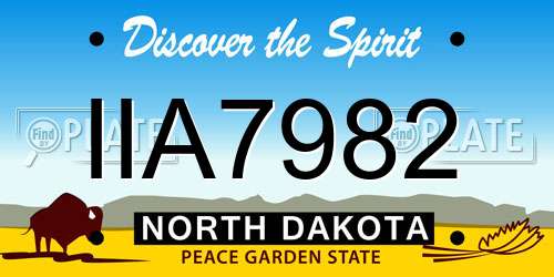 IIA7982 North Dakota License Plate