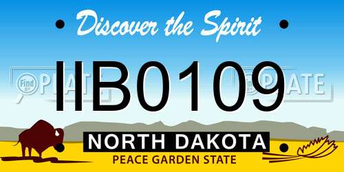 IIB0109 North Dakota License Plate