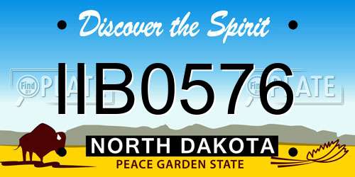 IIB0576 North Dakota License Plate