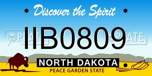 IIB0809 North Dakota License Plate