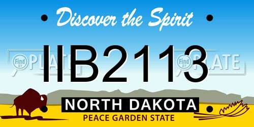 IIB2113 North Dakota License Plate