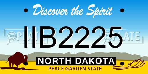 IIB2225 North Dakota License Plate