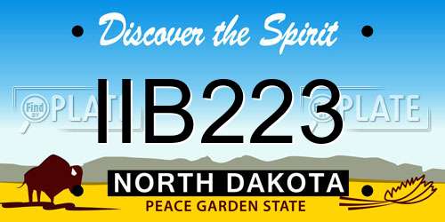 IIB223 North Dakota License Plate