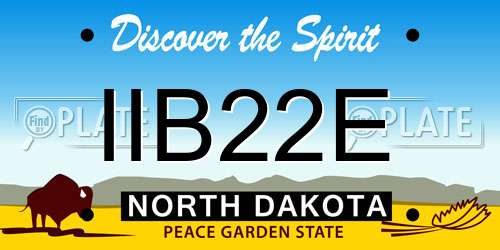 IIB22E North Dakota License Plate