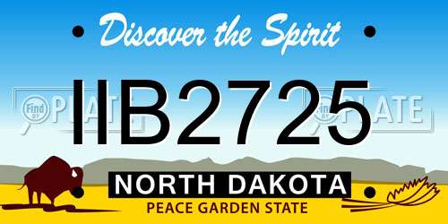 IIB2725 North Dakota License Plate