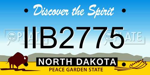 IIB2775 North Dakota License Plate