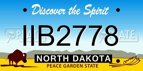 IIB2778 North Dakota License Plate