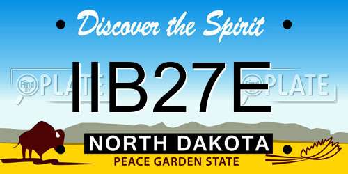 IIB27E North Dakota License Plate