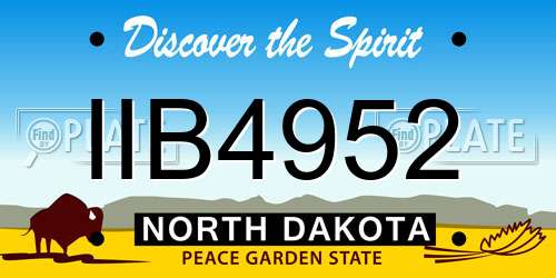 IIB4952 North Dakota License Plate