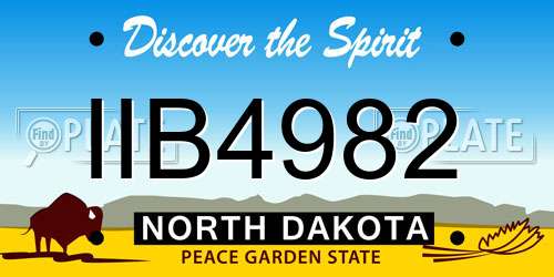 IIB4982 North Dakota License Plate