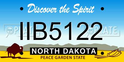 IIB5122 North Dakota License Plate