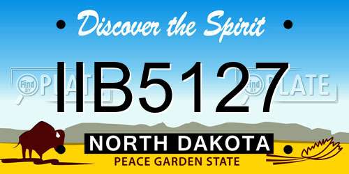 IIB5127 North Dakota License Plate