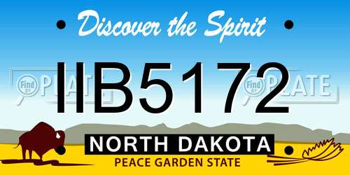 IIB5172 North Dakota License Plate