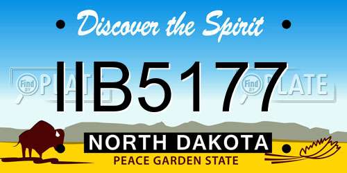 IIB5177 North Dakota License Plate