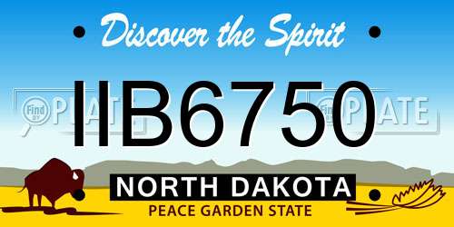 IIB6750 North Dakota License Plate