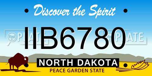 IIB6780 North Dakota License Plate